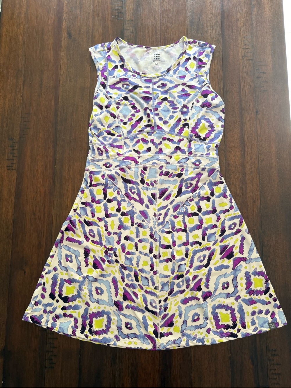 Sleeveless Fit-and-Flare Dress Pattern Print Sport Golf Tennis Title Nine